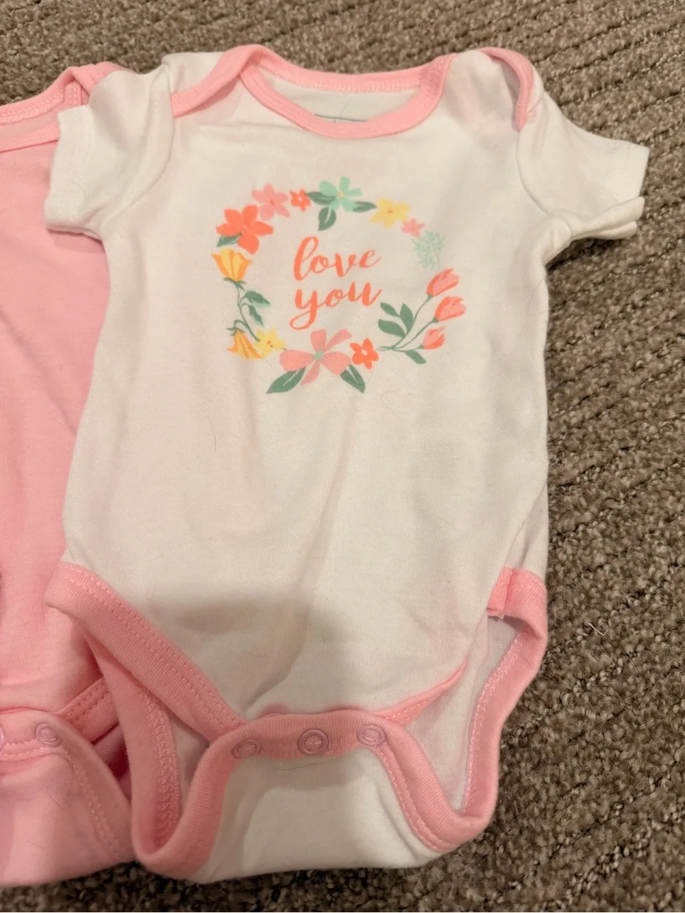 Baby Gear Pink Floral & Solid Pink Baby One-Piece Bodysuit 3-Pack